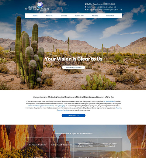 Website design for Eye Surgeon in Phoenix, AZ