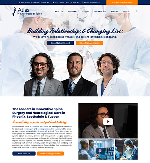 Atlas Neurosurgery Medical Website Design