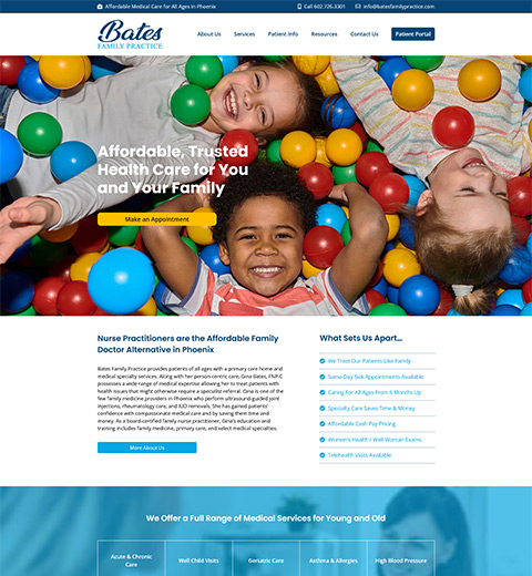 Medcial website design in Phoenix, AZ