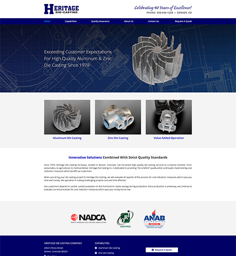 Manufacturing Website Design in Denver