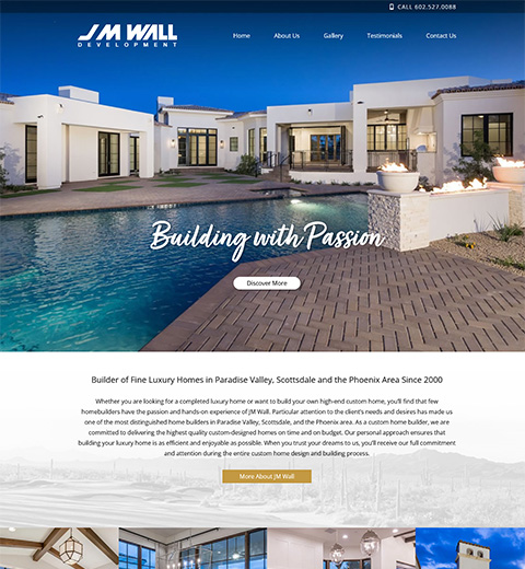 Website design for Home Builder in Arizona