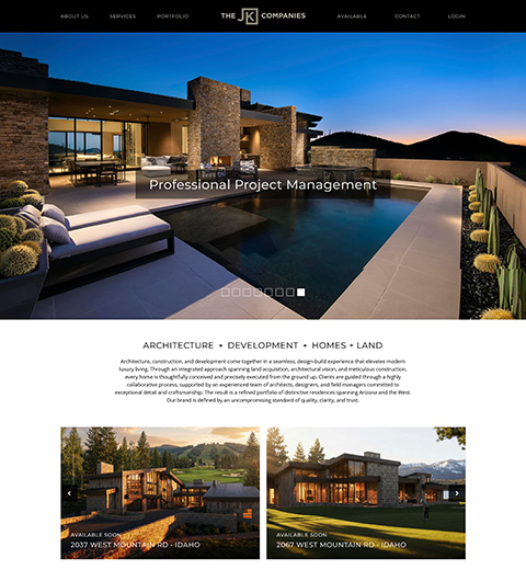 JK Companies Custom Homebuilder Website