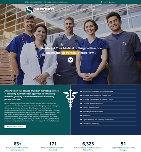 Website for medical practice markinetin in Phoenix