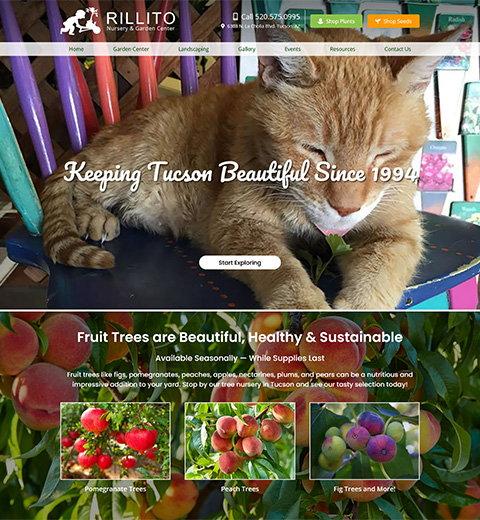 Website design for garden center in Tucson