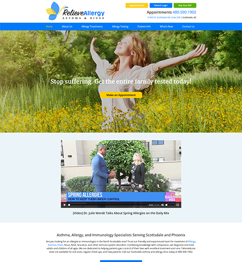 Allergist in Scottsdale Website Design