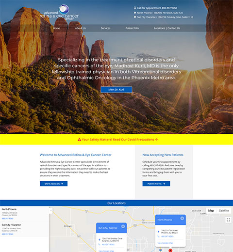 Website design for Retina & Eye Cancer Doctor in Phoenix, AZ