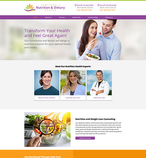 Scottsdale Nutrition Clinic Website Design