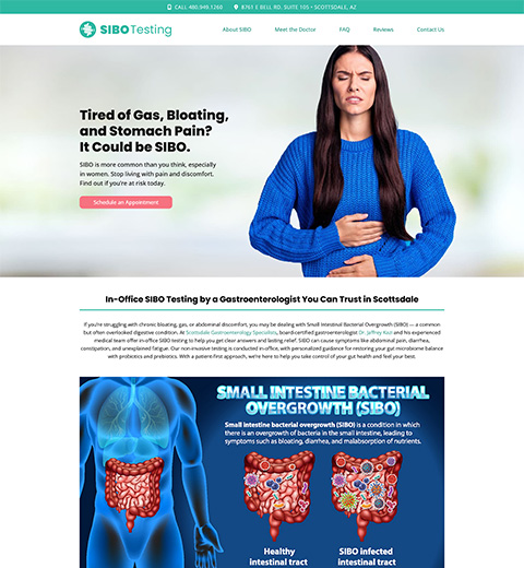 Medical Website design for SIBO Testing
