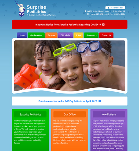 Pediatrician Website Design in Phoenix