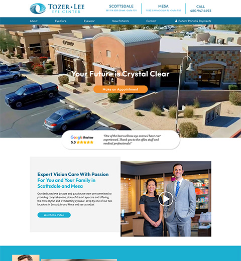 Ophthalmologist Website Design in Mesa and Scottsdale