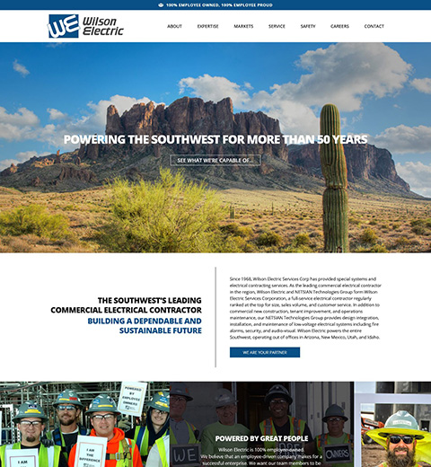Wilson Electric Commercial Contractor Website in Phoenix